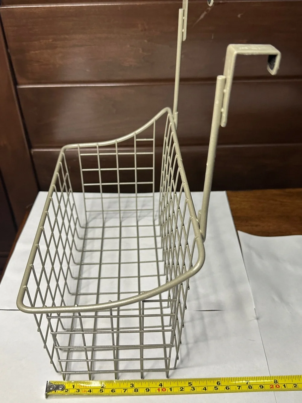 Over-The-Door Metal Hanging Basket - Cream